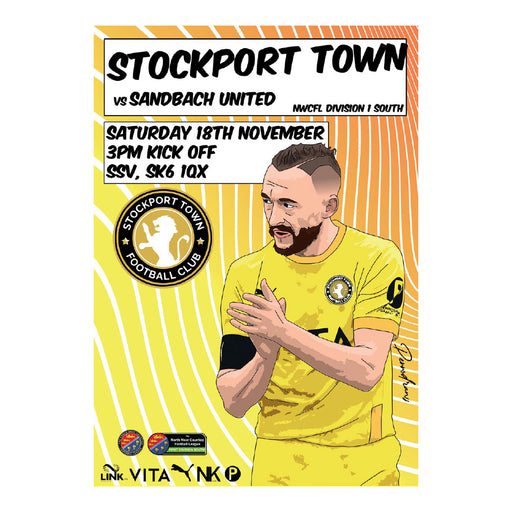 2023/24 #12 Digital Stockport Town v Sandbach United NWCFL 18.11.23 Digital PDF Programme