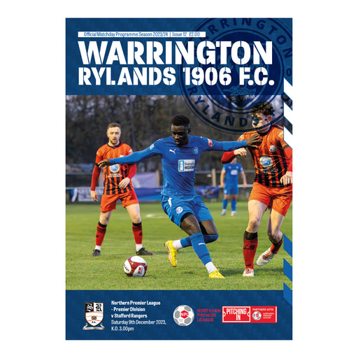 2023/24 #12 Warrington Rylands v Stafford Rangers 09.12.23 NPL Programme