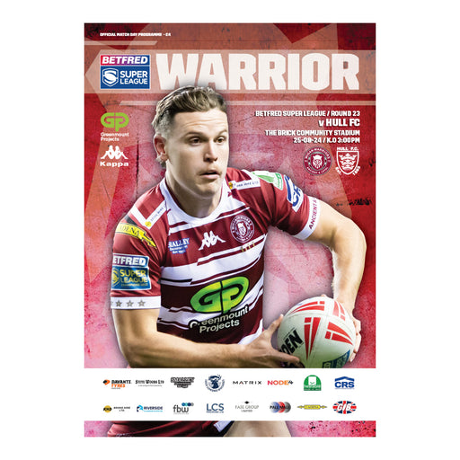 2024 #12 Wigan Warriors v Hull FC Betfred Super League 25.08.24 Digital Programme