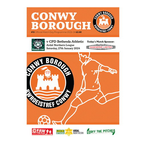 2023/24 #13 Digital Conwy Borough v CPD Bethesda Athletic 27.01.24 Ardal Northern League Digital Programme