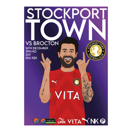 2023/24 #13 Stockport Town v Brocton NWCFL 16.12.23 Printed Programme