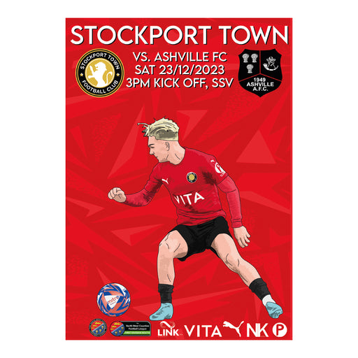 2023/24 #14 Stockport Town v Ashville NWCFL 23.12.23 Printed Programme