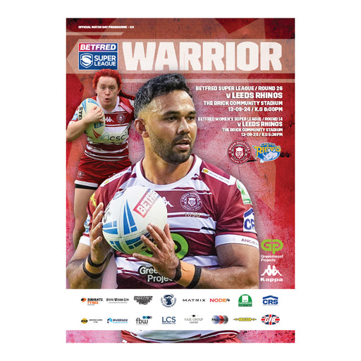 2024 #14 Wigan Warriors v Leeds Rhinos Betfred Super League 13.09.24 Digital Programme