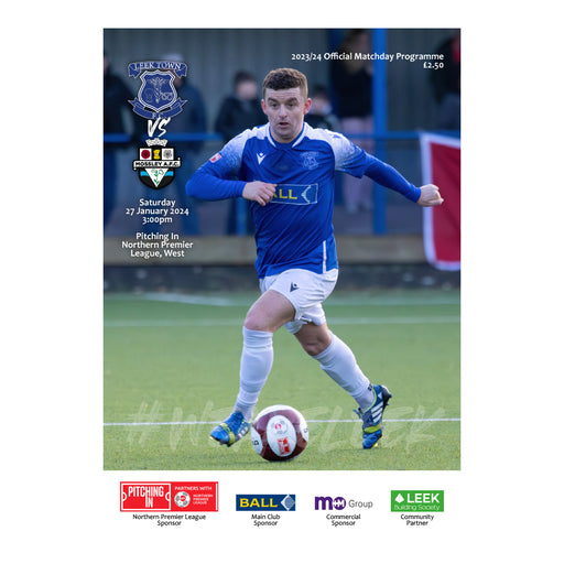 2023/24 #15 Leek Town v Mossley NPL West 27.01.24 Programme