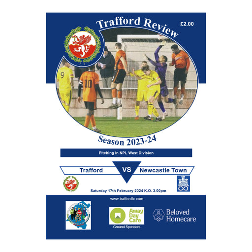 2023/24 #15 Trafford v Newcastle Town NPL West 17.02.24 Printed Programme