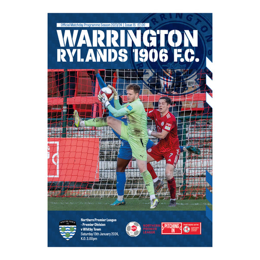2023/24 #15 Warrington Rylands v whitby Town 13.01.24 NPL Programme
