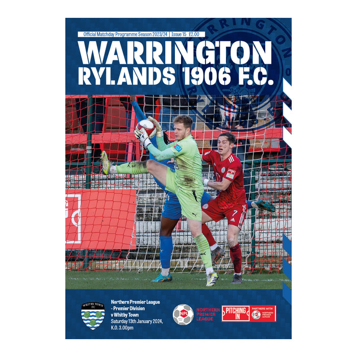 2023/24 #15 Warrington Rylands v whitby Town 13.01.24 NPL Programme