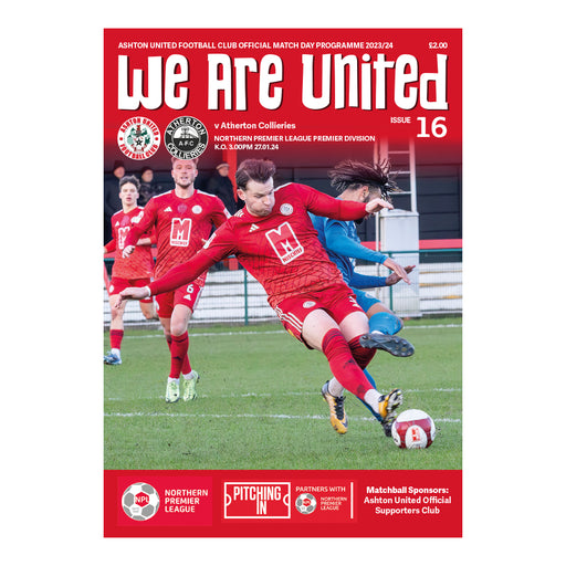 2023/24 #16 Ashton United v Atherton Collieries NPL 27.01.24 Programme