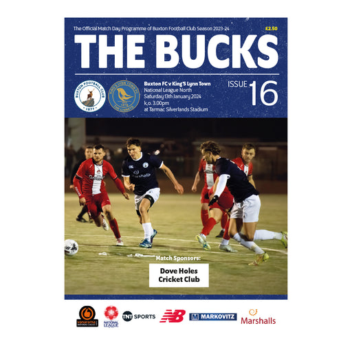 2023/24 #16 Buxton v King's Lynn Town National League North 13.01.24 Programme