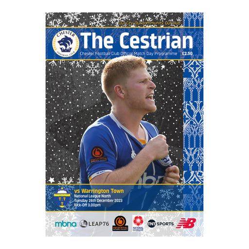 2023/24 #16 Chester v Warrington Town National League North 26.12.23 Printed Programme