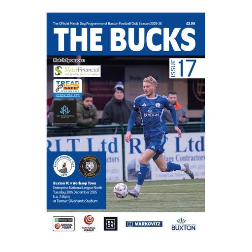 2025/26 #17 Buxton v Worksop Town National League North 30.12.25 Programme