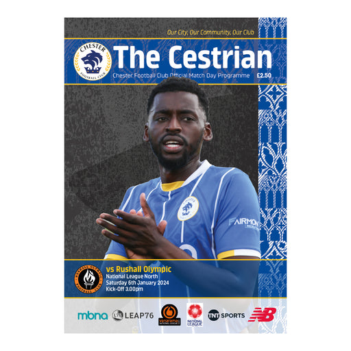2023/24 #17 Chester v Rushall Olympic National League North 06.01.24 Printed Programme