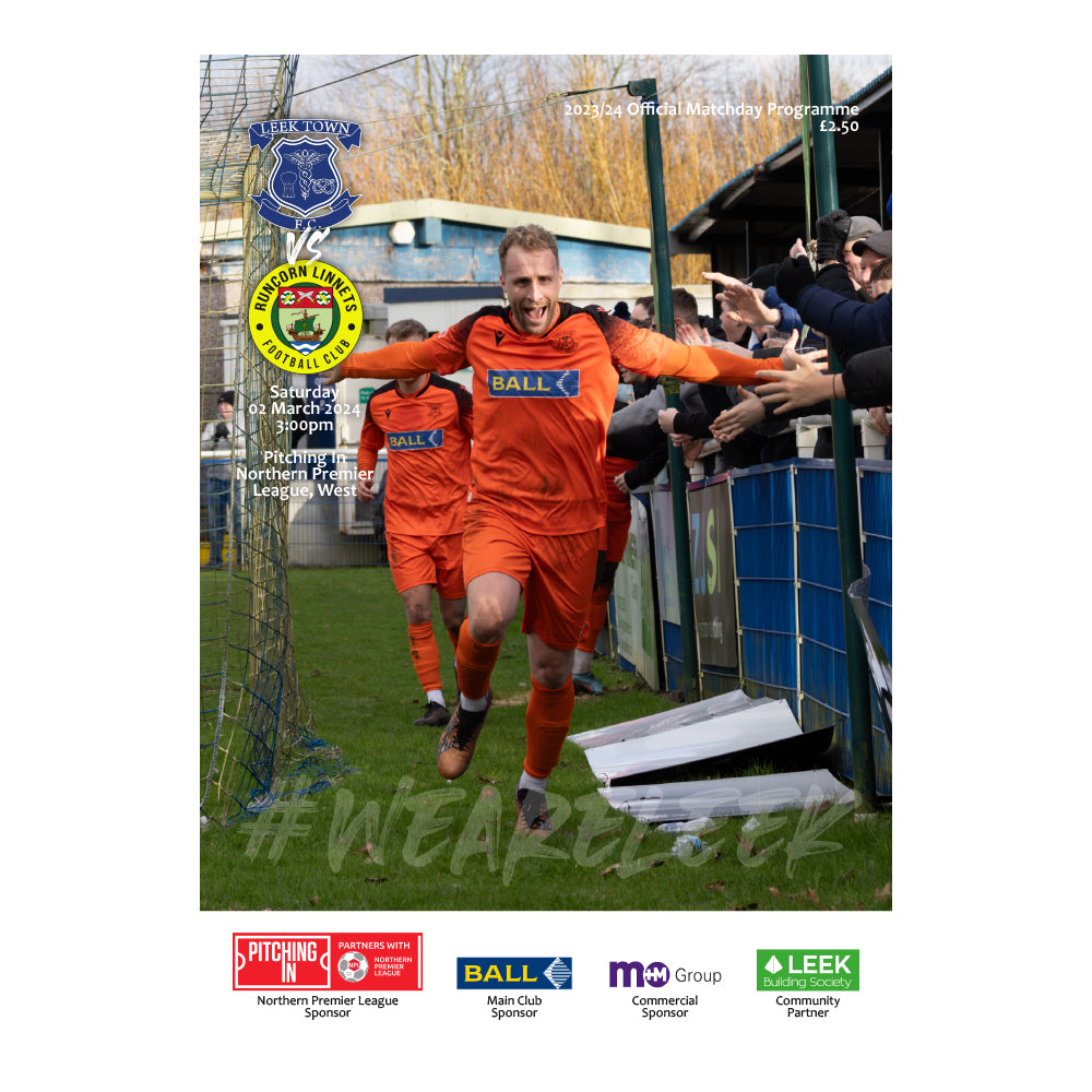 2023/24 #17 Leek Town v Runcorn Linnets NPL West 02.03.24 Programme ...
