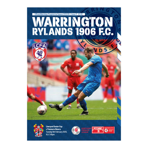 2023/24 #17 Warrington Rylands v Tranmere Rovers 06.02.24 Liverpool Senior Cup Programme