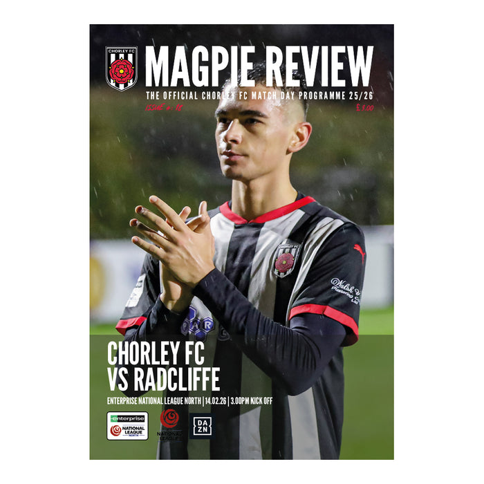 2025/26 #18 Chorley v Radcliffe National League North 14.02.26 Printed Programme