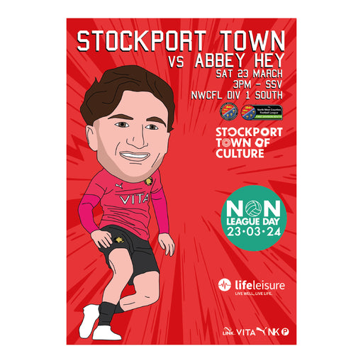 2023/24 #18 Stockport Town v Abbey Hey NWCFL 23.03.24 Printed Programme