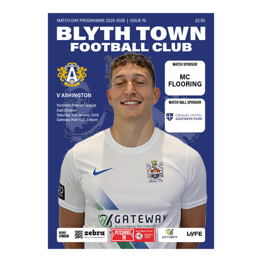 2025/26 19 Blyth Town v Ashington 31.01.26 Northern Premier League East Division Printed Programme