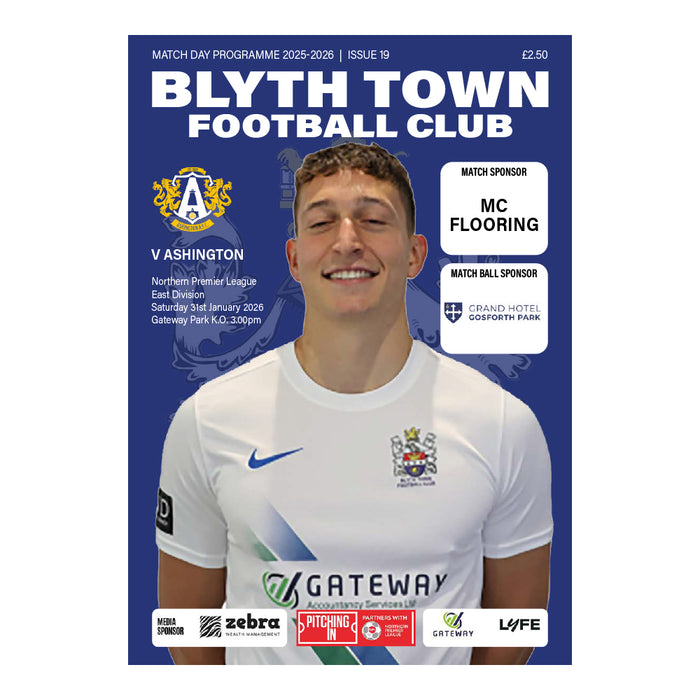 2025/26 19 Blyth Town v Ashington 31.01.26 Northern Premier League East Division Printed Programme