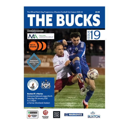 2025/26 #19 Buxton v Marine National League North 17.01.26 Programme