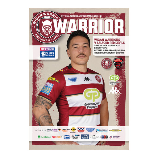 2025 #05 Wigan Warriors v Salford Red Devils Betfred Super League 30.03.25 Digital Programme