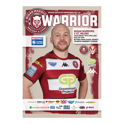 2025 #06 Wigan Warriors v ST Helens Betfred Super League 18.04.25 Digital Programme