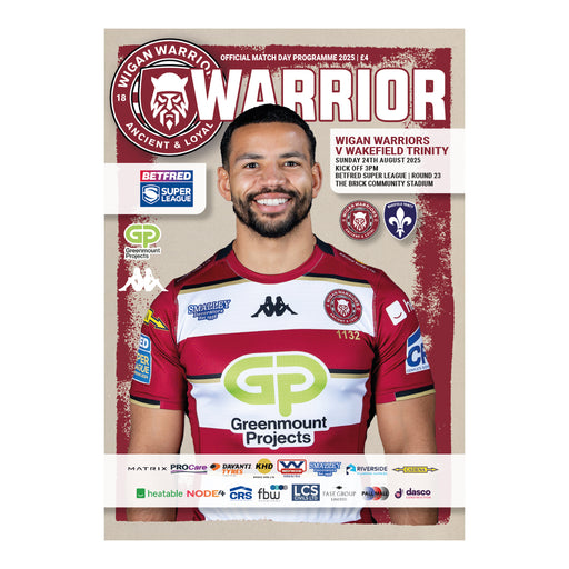 2025 #12 Wigan Warriors v Wakefield Trinity Betfred Super League 24.08.25 Digital PDF Programme