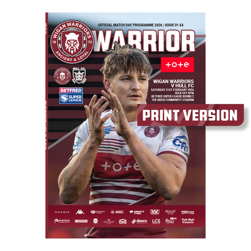 2026 #01 Wigan Warriors v Hull FC Betfred Super League 21.02.26 Printed Programme