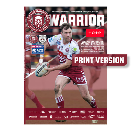 2026 #02 Wigan Warriors v Leigh Leopards Betfred Super League 26.02.26 Printed Programme