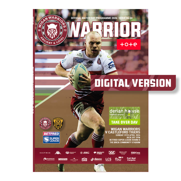 2026 #06 Wigan Warriors v Catleford Tigers Betfred Super League 19.04.26 Digital PDF Programme