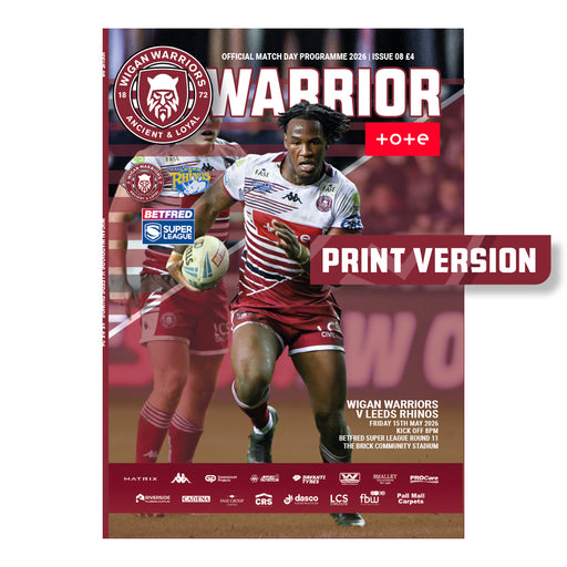 2026 #08 Wigan Warriors v Leeds Rhinos Betfred Super League 15.05.26 Printed Programme
