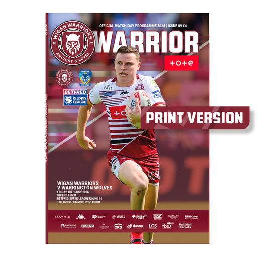 2026 #09 Wigan Warriors v Warrington Wolves Betfred Super League 10.07.26 Printed Programme