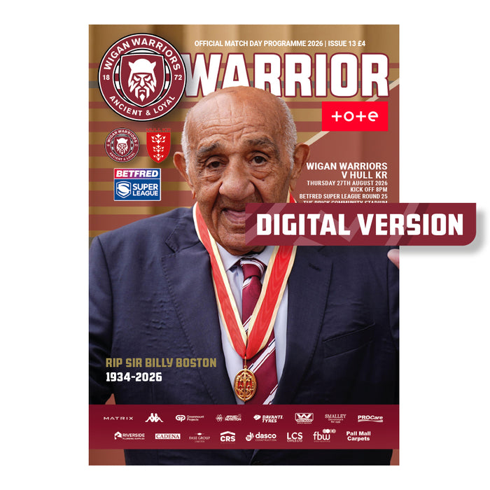 2026 #13 Wigan Warriors v Hull KR Betfred Super League 27.08.26 Digital PDF Programme