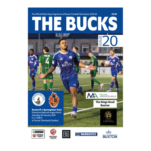 2025/26 #20 Buxton v Spennymoor Town National League North 31.01.26 Programme