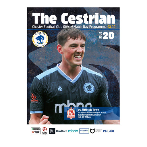 2025/26 #20 Chester v Alfreton Town 10.02.26 National League North Printed Programme