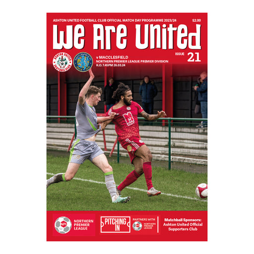 2023/24 #21 Ashton United v Macclesfield NPL 26.03.24 Programme