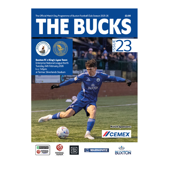 2025/26 #23 Buxton v King's Lynn Town National League North 24.02.26 Programme