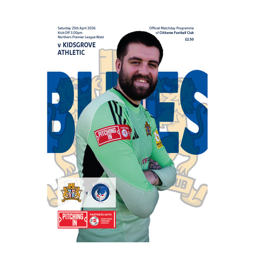 2025/26 23 Clitheroe v Kidsgrove Athletic 25.04.26 NPL Printed Programme
