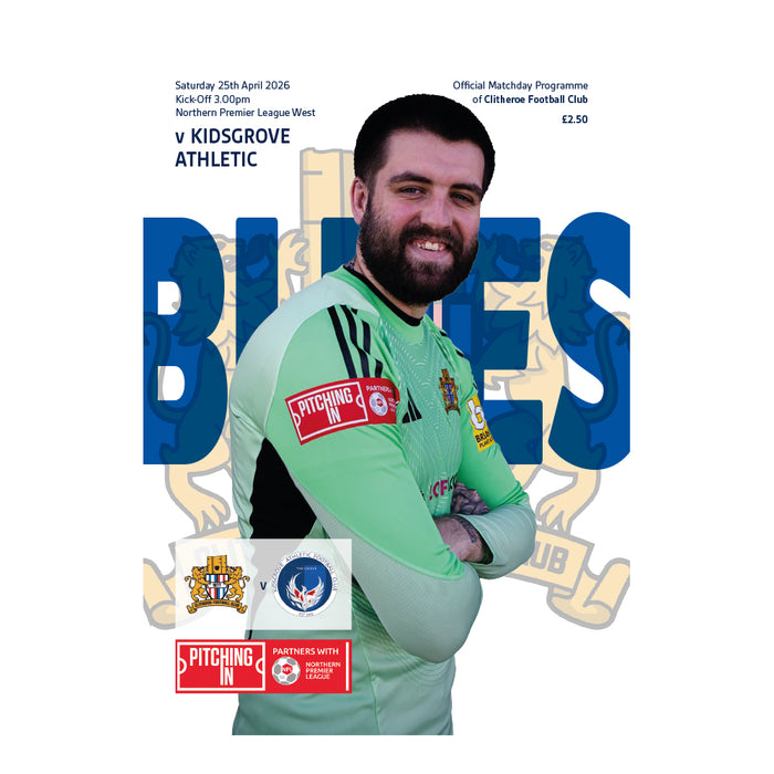 2025/26 23 Clitheroe v Kidsgrove Athletic 25.04.26 NPL Printed Programme
