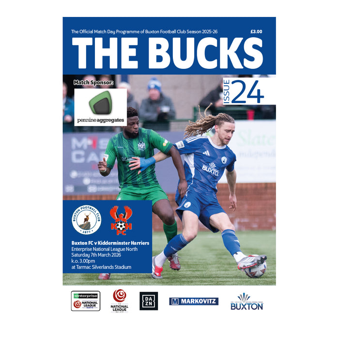 2025/26 #24 Buxton v Kidderminster Harriers National League North 07.03.26 Programme
