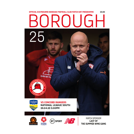 2022/23 #25 Eastbourne Borough v Concord Rangers National League South 29.04.23 Printed Programme