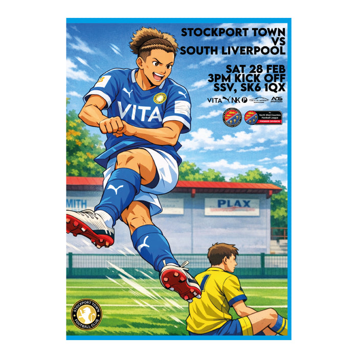 2025/26 #25 Stockport Town v South Liverpool NWCFL 28.02.26 Printed Programme