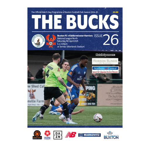 2024/25 #26 Buxton v Kidderminster Harriers National League North 05.034.25 Programme