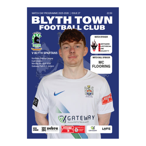 2025/26 27 Blyth Town v Blyth Spartans 06.04.26 Northern Premier League East Division Printed Programme