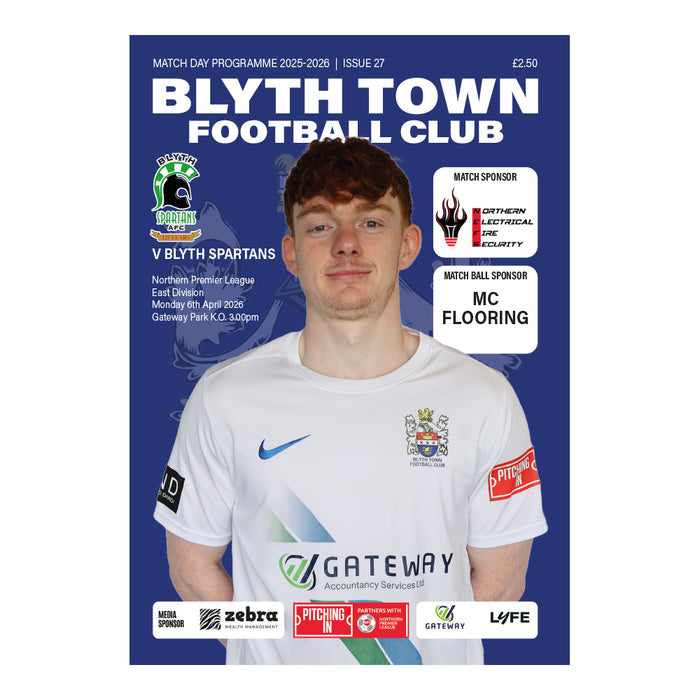2025/26 27 Blyth Town v Blyth Spartans 06.04.26 Northern Premier League East Division Printed Programme