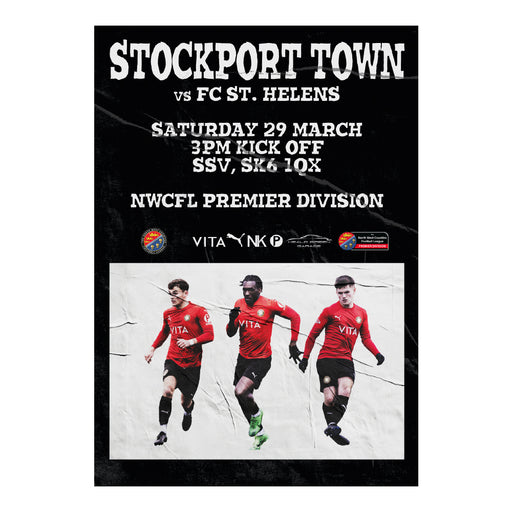 2024/25 #27 Digital Stockport Town v FC St Helens NWCFL 29.03.25 Digital PDF Programme