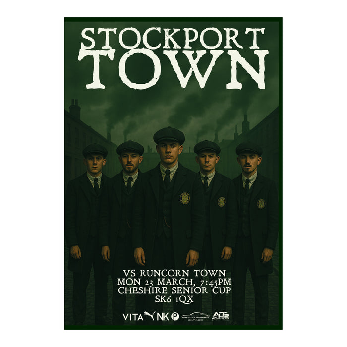 2025/26 #27 Stockport Town v Runcorn Town Cheshire Senior Cup Quarter Final 23.03.26 Printed Programme