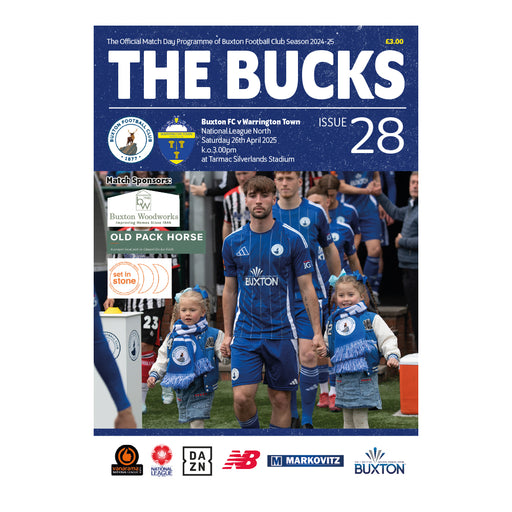 2024/25 #28 Buxton v Warrington Town National League North 26.04.25 Programme
