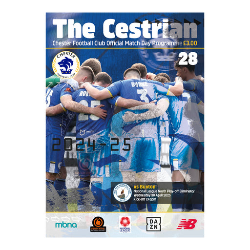 2024/25 #28 Chester v Buxton 30.04.25 National League North Play-off Eliminator Printed Programme