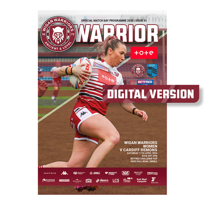 2026 #W01 Wigan Warriors Women v Cardliff Demons Betfred Challenge Cup 11.04.26 Printed Programme