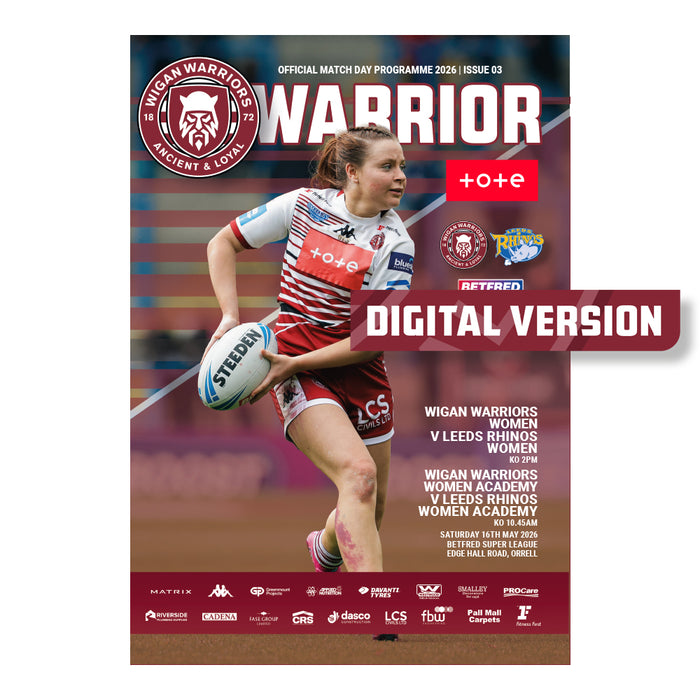 2026 #W03 Wigan Warriors Women v Leeds Rhinos Betfred Super League & Academy 16.05.26 Digital PDF Programme